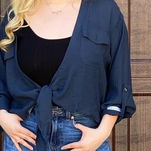 Tie blouse